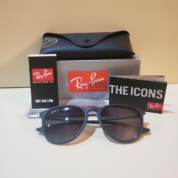 NWT  Ray-Ban black Erika sunglasses Authentic - Picture 1 of 6